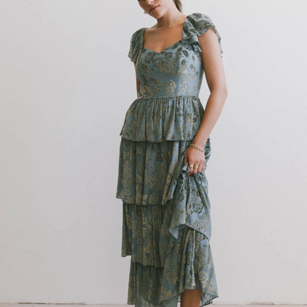 NEW bohme Rosera Floral Tiered Dress Large